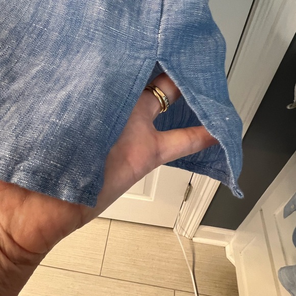 Talbots Denim Blue Blouse with Colorful Embroidery - Picture 6 of 6